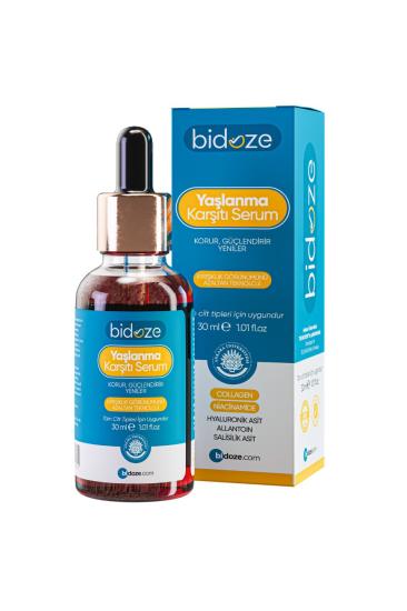 Bidoze-Yaşlanma-Karşıtı-Serum-30-Ml-|-Peptit-Kompleksi-Ginseng-ve-Kolajenli-Kırışıklık-Karşıtı