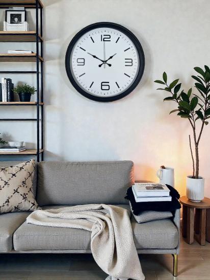 Zentime-Sade-&-Şık-Siyah-40-cm-Metal-Dekoratif-Duvar-Saati