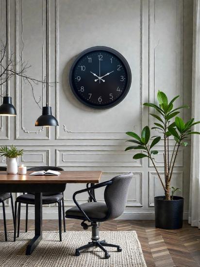Zentime-Classic-Black-Zarif-40-cm-Metal-Duvar-Saati