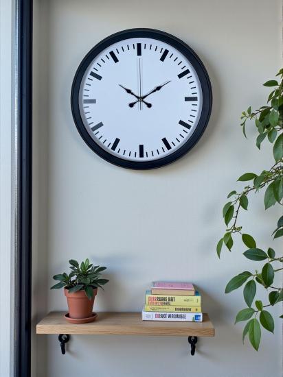 Black-&-White-Baseline-40-Cm-Metal-Duvar-Saati