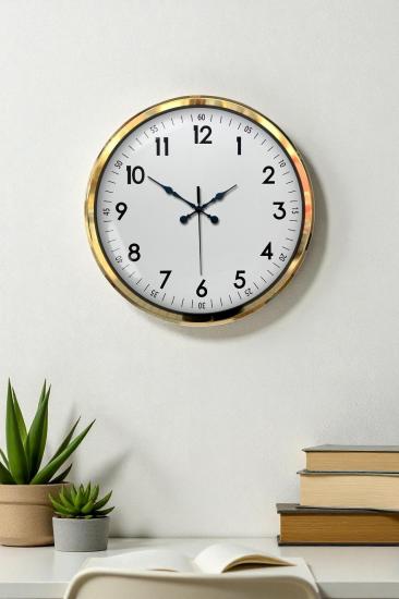 Zentime-Gold-&-White-Luxury-Classic-52-Cm-Metal-Duvar-Saati