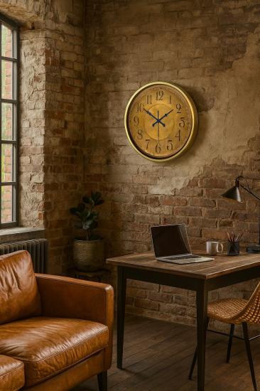 Zentime-Bronz-Nostalji-52-Cm-Metal-Eskitme-Duvar-Saati