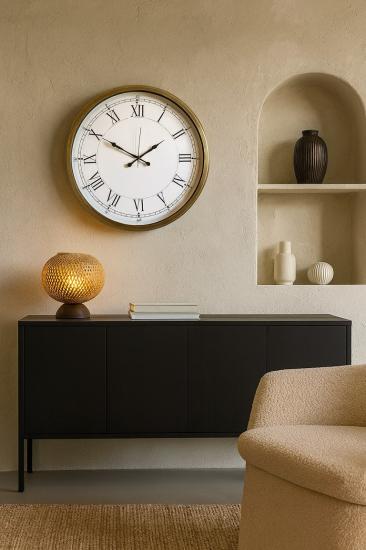 Zentime--Eskitme-Roma-Rakamlı-52-Cm-Metal-Duvar-Saati