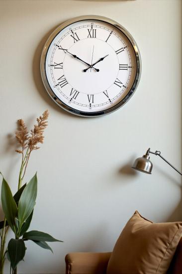 Zentime-Roma-Zarafeti-Krom-52-Cm-Metal-Duvar-Saati