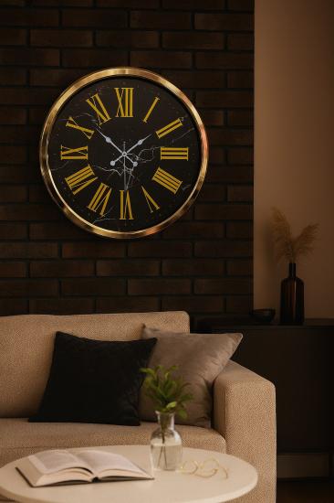Zentime-Black-Marble-Gold-52-Cm-Metal-Duvar-Saati