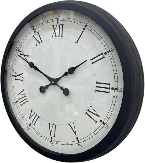 Zentime-Siyah-Roma-Rakamlı-Zarif-60-Cm-Metal-Duvar-Saati