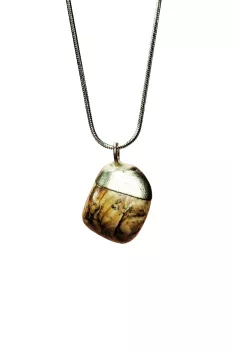 Jasper-Doğal-Taşı-Zincirli-El-Yapımı-Kolye-Uç:-2-cm-Zincir:-20-cm-Kutulu