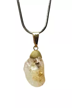 Sitrin-Doğal-Taşı-Zincirli-El-Yapımı-Kolye-Uç:-2-cm-Zincir:-20-cm-Kutulu
