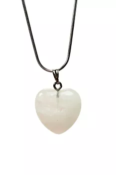 Pembe-Kuvars-Doğal-Taşı-Zincirli-El-Yapımı-Kolye-Uç:-2-cm-Zincir:-20-cm-Kutulu