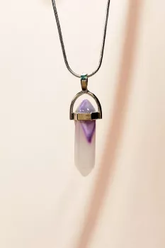 Florid-Doğal-Taşı-Zincirli-El-Yapımı-Tasarımlı-Kolye-Uç:-3,5-cm-Zincir:-20-cm-Kutulu