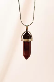 Granit-Doğal-Taşı-Zincirli-El-Yapımı-Tasarımlı-Kolye-Uç:-3,5-cm-Zincir:-20-cm-Kutulu