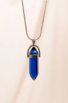 Safir-Doğal-Taşı-Zincirli-El-Yapımı-Tasarımlı-Kolye-Uç:-3,5-cm-Zincir:-20-cm-Kutulu