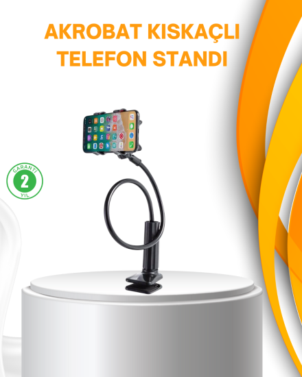 Esnek-Gövdeli-Mandallı-Masaüstü-Telefon-Tutucu