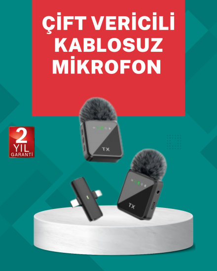 Profesyonel-Ses-Kayıtları-İçin-2’li-Kablosuz-Yaka-Mikrofon-Seti