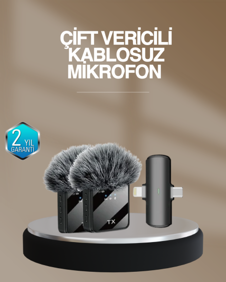 2’li-Kablosuz-Yaka-Mikrofonu-Type-C-ve-Lightning-Uyumlu-Profesyonel-Set