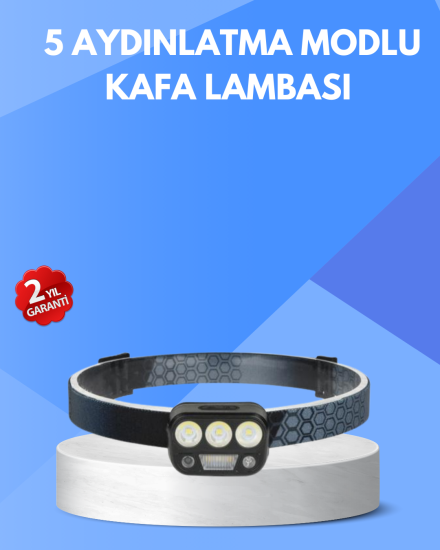 300-Lümen-Sensörlü-LED-Kafa-Lambası-USB-Şarjlı-SOS-Modlu