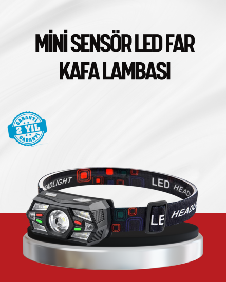 Sensörlü-LED-Kafa-Lambası-Kırmızı-Beyaz-Işık-Ayarlanabilir