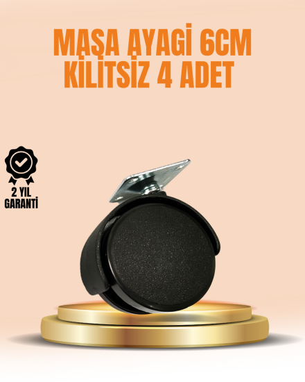 6-cm-Kilitsiz-Masa-Ayağı-Tekerleği-4’lü-Set-Çok-Amaçlı