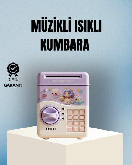 Işıklı-Sesli-Şifreli-Otomatik-Para-Çeken-Kumbara-Mor