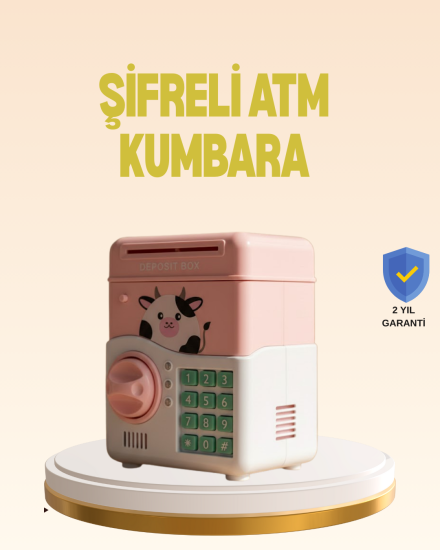 Çocuklar-İçin-Pembe-ATM-Görünümlü-Elektronik-Kumbara