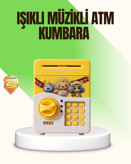 Sarı-Elektronik-Şifreli-ATM-Görünümlü-Çocuk-Kumbarası