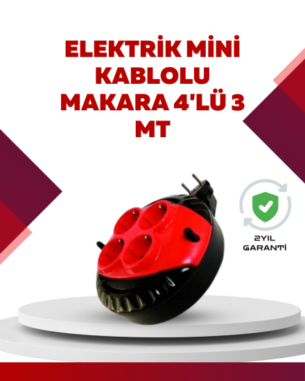 Kırmızı-Renk-3-Metre-4’lü-Kablolu-Priz-Makarası