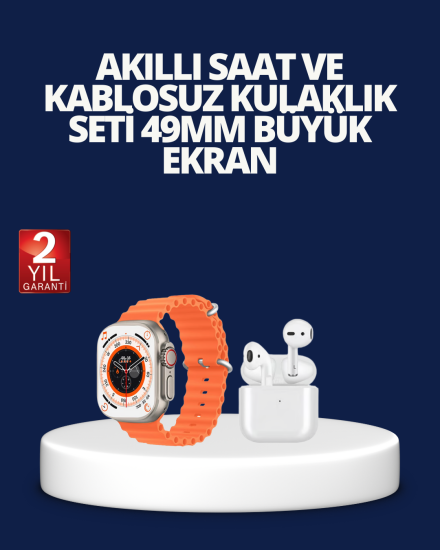 Watch-9-Max-Akıllı-Saat-ve-Kablosuz-Kulaklık-Seti-2-Kordonlu-Sesli-Görüşme-Özellikli
