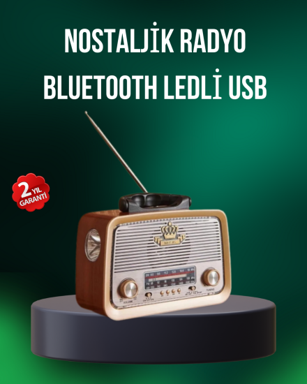 Taşınabilir-Nostalji-Radyo-Bluetooth-USB-AUX-Girişli