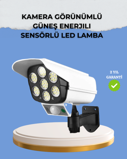 Kamera-Görünümlü-Solar-LED-Lamba-Hareket-Sensörlü-Uzaktan-Kumandalı-Bahçe-Duvar-Aydınlatması