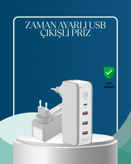 30W-Type-C-Şarj-Cihazı-Zamanlayıcılı-Çok-Portlu-Tasarım