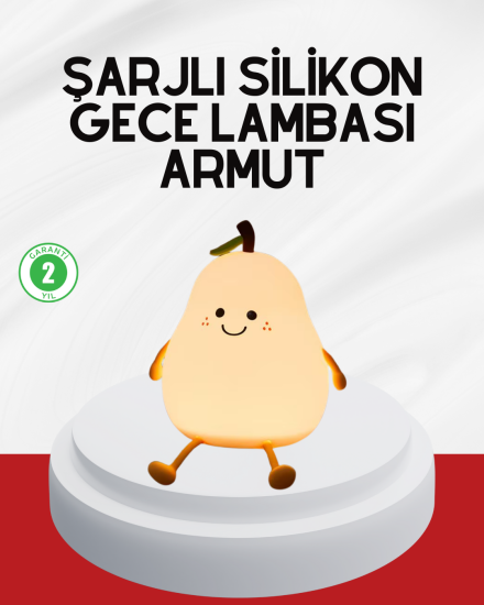 USB-Şarjlı-Armut-Gece-Lambası-Dokunmatik-Renk-Değişimli
