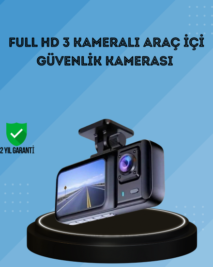 360°-Kapsama-Sahip-Full-HD-Araç-Kamerası-3’lü-Kayıt-Gece-Görüşlü-DashCam