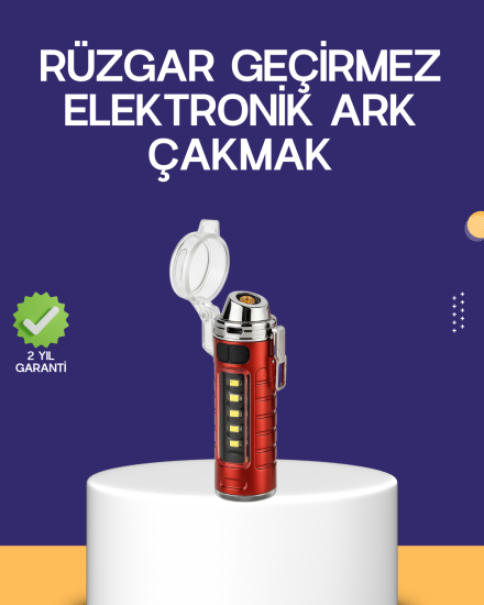 USB-Şarjlı-Rüzgar-Geçirmez-Elektrikli-Çakmak-El-Fenerli