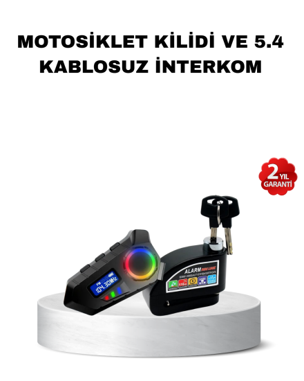 Bluetooth-5.4-İntercom-ve-Alarmlı-Disk-Kilidi-Seti-Güçlü-Ses-ve-Güvenlik