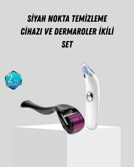 Dermaroller-ve-Vakumlu-Siyah-Nokta-Temizleme-Cihazı-2’li-Cilt-Bakım-Seti