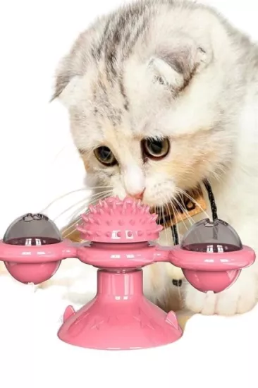 BUFFER®-Pet-Malzemeleri-Vantuzlu-Fırıldak-Toplu-Dönen-Şeffaf-Depo-Tasarım-İnteraktif-Kedi-Oyuncağı