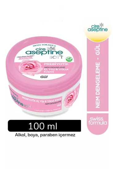 Cire-Aseptine-Soft-Gül-Özlü-Nem-Dengeleyici-,-Besleyici-Prebiyotikli-Krem-100-ml